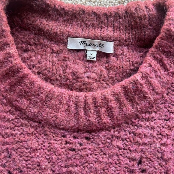 Madewell Women Open Knit Crewneck Sweater Size Medium - Picture 2 of 3